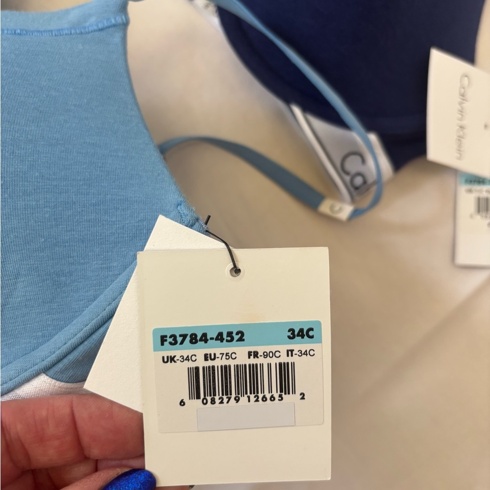 Calvin Klein Modern T Shirt Bra 34C ~ Two Bras ~ New w tags ~ Blue - Picture 4 of 7